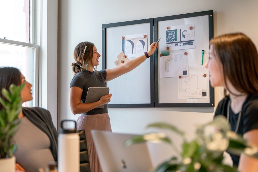 team discussion in office