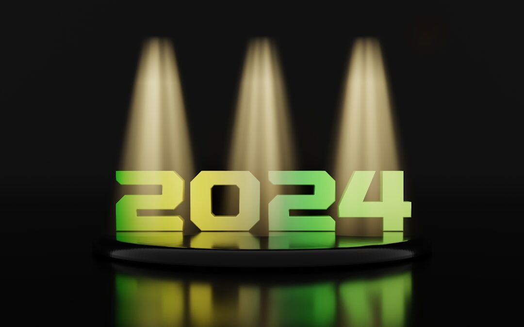 Award ceremony stage with spotlight